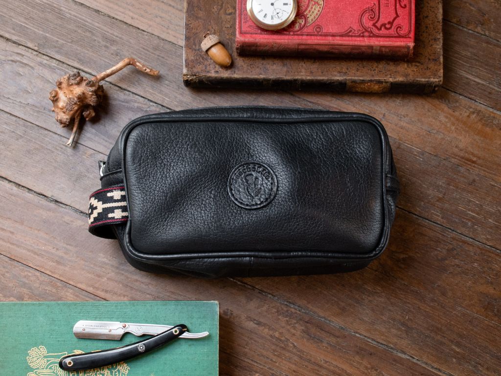 Full-Grain Leather Wash Bag