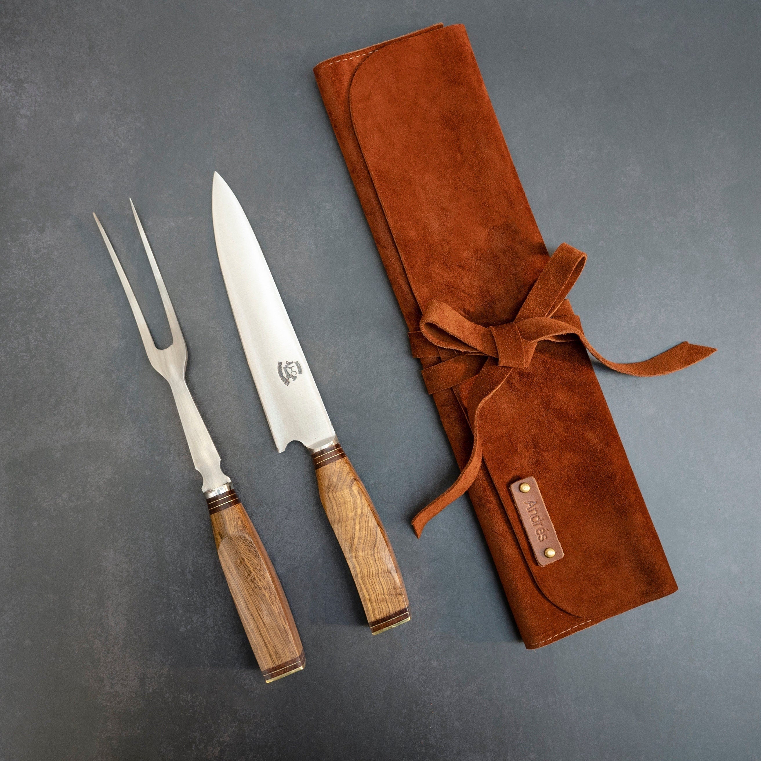 Gaucholife Wood Gaucho Knife and Fork Carving Set,