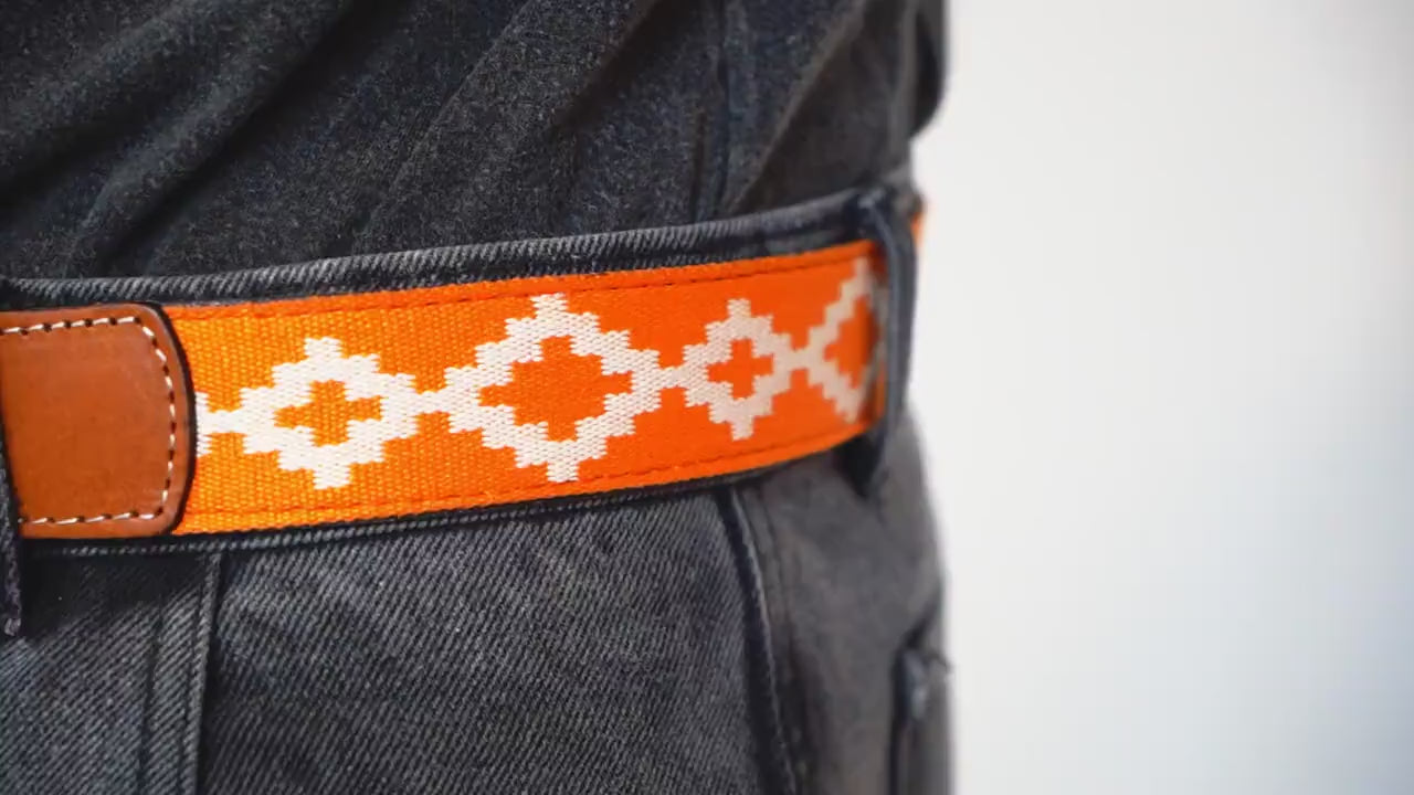 Guarda Pampas Premium Woven Polo Belt | Hand Made Full Grain Leather Polo Belt | Unisex Belt